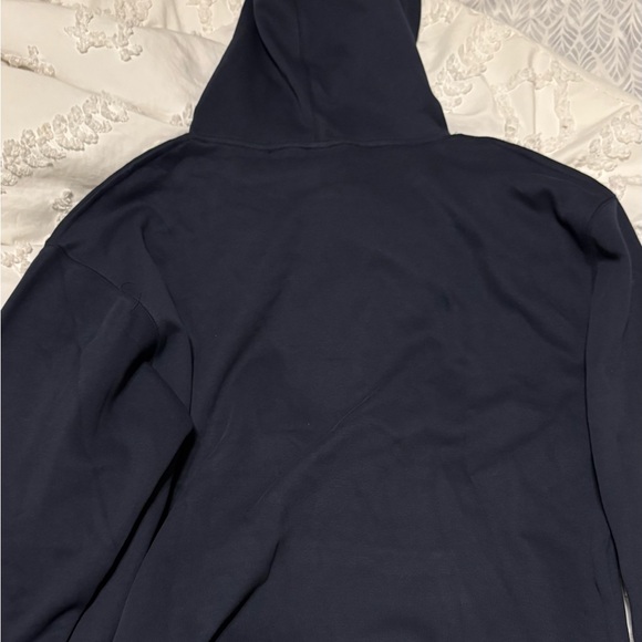 ALO Yoga Dark Navy Pullover Hoodie with Embroidered Logo - Picture 2 of 2